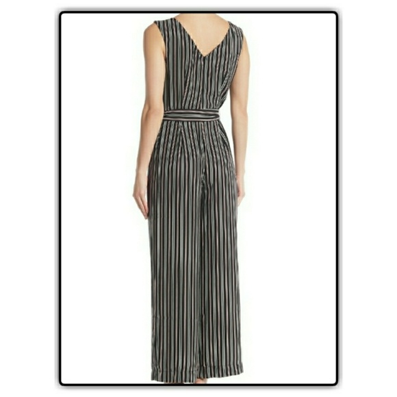 NWT Max Studio Stripe Crepe Jumpsuit XL - Picture 2 of 5